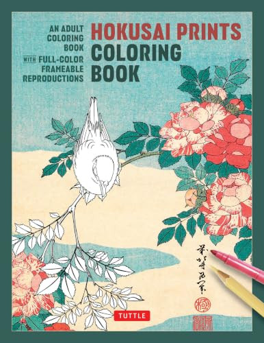 Hokusai Prints Coloring Book (An Adult Coloring Book with Full-color Frameable Reproductions) by Katsushika Hokusai, Tuttle Studio, 9784805320600