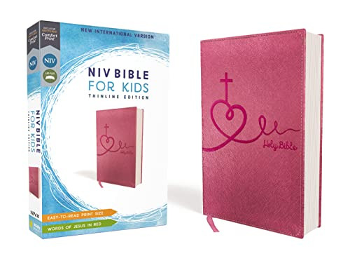 NIV, Bible for Kids, Leathersoft, Pink, Red Letter, Comfort Print (Thinline Edition) by Zondervan, 9780310764229