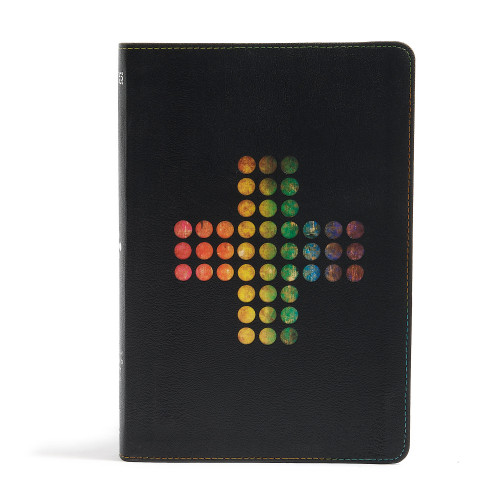 NIV Rainbow Study Bible, Pierced Cross LeatherTouch by Holman Bible Staff, 9781433619298