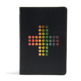NIV Rainbow Study Bible, Pierced Cross LeatherTouch by Holman Bible Staff, 9781433619298