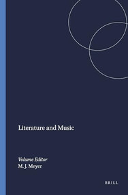 Literature and Music by Michael J. Meyer, 9789042011816