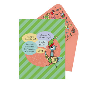 The Pigeon Festive Feathers and Peaceful Plumage! Greeting Card by Knock Knock, 9781683496762