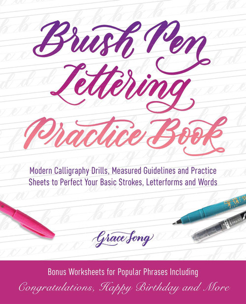 Brush Pen Lettering Practice Book by Grace Song, 9781612438283