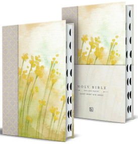 KJV Holy Bible, Giant Print Large Format, Hardcover Yellow floral design with cloth with Ribbon Marker, Red Letter, and Thumb Index by KING JAMES VERSION, 9798890985101
