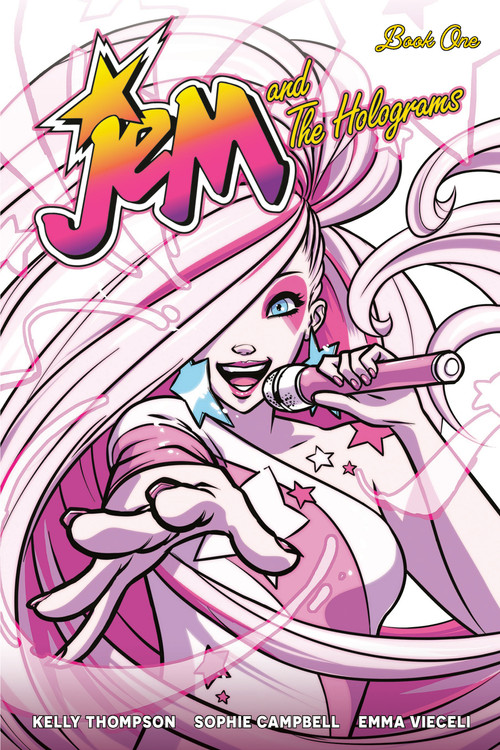 Jem and the Holograms Book One by Kelly Thompson, Sophie Campbell, Jen Bartel, Agnes Garbowska, Corin Howell, Rebekah Isaacs, Arielle Jovellano, Amy Mebberson, Emma Vieceli, 9798892159029