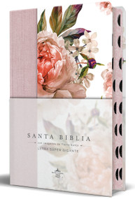 Biblia Reina Valera Revisada 1960 letra súper gigante, tapa dura con tela y flores rosada, cantos pintados e índice/ Spanish Bible RVR 1960 Super Giant P.. by Reina Valera Revisada 1960, 9798890985705
