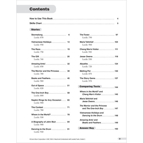 R&U With Leveled Texts, Grade 5 by Evan-Moor Educational Publishers, 9781608236749