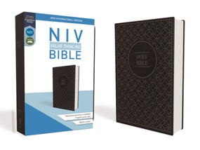 NIV, Value Thinline Bible, Leathersoft, Gray/Black, Comfort Print by Zondervan, 9780310448440