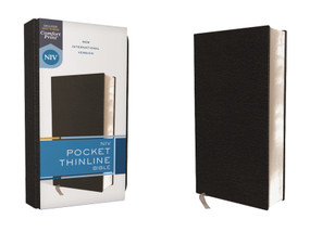 NIV, Pocket Thinline Bible, Bonded Leather, Black, Red Letter, Comfort Print by Zondervan, 9780310458166