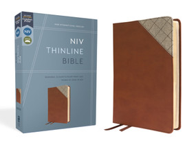 NIV, Thinline Bible, Leathersoft, Brown, Red Letter, Comfort Print by Zondervan, 9780310462033