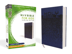 NIrV, Bible for Kids, Large Print, Leathersoft, Blue, Comfort Print (Thinline Edition) by Zondervan, 9780310767503