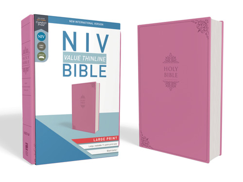 NIV, Value Thinline Bible, Large Print, Leathersoft, Pink, Comfort Print by Zondervan, 9780310448563
