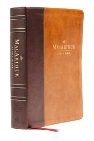 NASB, MacArthur Study Bible, Brown Leathersoft, Thumb Indexed, 1995 Text, Comfort Print by John F. MacArthur, Thomas Nelson, 9780785230328