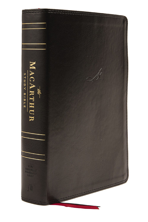 NASB, MacArthur Study Bible, Black Leathersoft, Thumb Indexed, 1995 Text, Comfort Print by John F. MacArthur, Thomas Nelson, 9780785230342