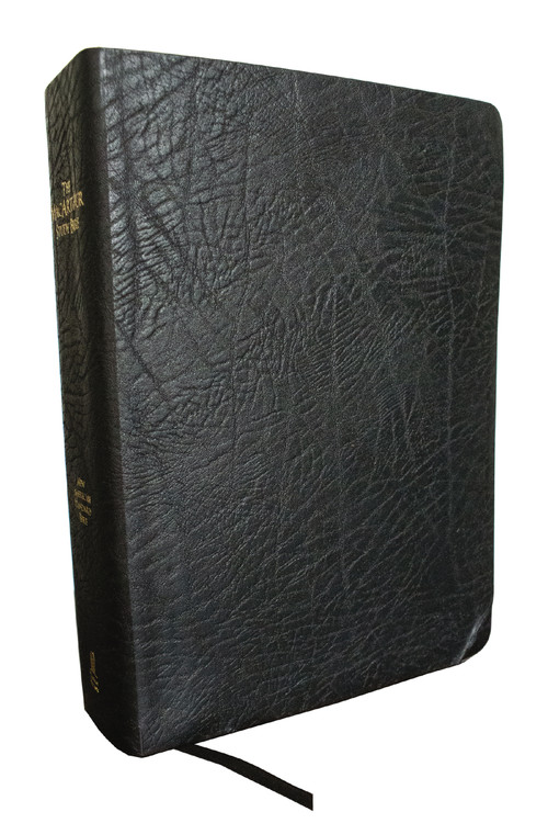 The NASB MacArthur Study Bible, Large Print, Black Bonded Leather, 1995 Text by Thomas Nelson, 9781418542283