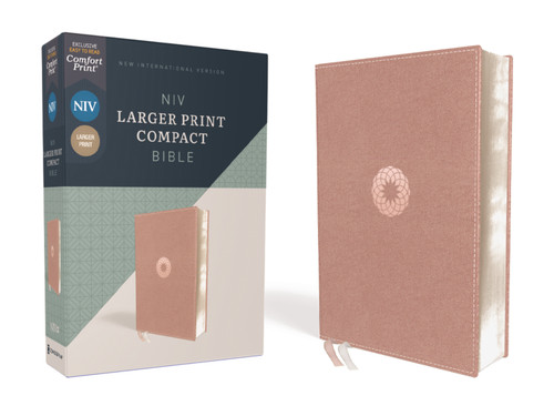 NIV, Larger Print Compact Bible, Leathersoft, Pink, Red Letter, Comfort Print by Zondervan, 9780310458128