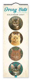 Ivory Cats Slim Calendar 2027 (Art Calendar) by Flame Tree Studio, 9781806941643