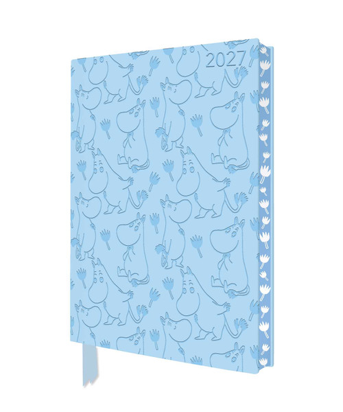Moomin and Flowers 2027 Artisan Art Vegan Leather Diary Planner - Page to View with Notes by Flame Tree Studio, 9781806941995
