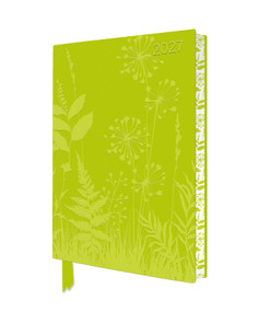 Flower Meadow 2027 Artisan Art Vegan Leather Diary Planner - Page to View with Notes by Flame Tree Studio, 9781806942015