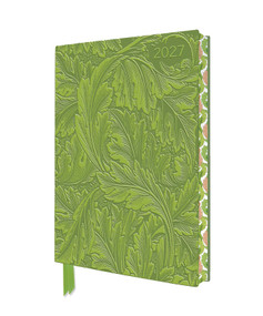 William Morris: Acanthus 2027 Artisan Art Vegan Leather Diary Planner - Page to View with Notes by Flame Tree Studio, 9781806942060