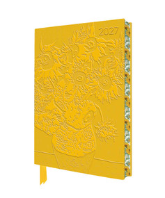Vincent van Gogh: Sunflowers 2027 Artisan Art Vegan Leather Diary Planner - Page to View with Notes by Flame Tree Studio, 9781806942091