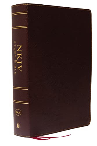 NKJV Study Bible, Bonded Leather, Burgundy, Full-Color, Comfort Print (The Complete Resource for Studying God's Word) by Thomas Nelson, 9780785220664