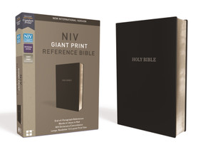 NIV, Reference Bible, Giant Print, Leather-Look, Black, Red Letter, Comfort Print by Zondervan, 9780310449454