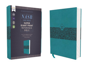 NASB, Super Giant Print Reference Bible (Font Size: 16.5-point), Leathersoft, Teal, Red Letter, 1995 Text, Comfort Print by Zondervan, 9780310454960