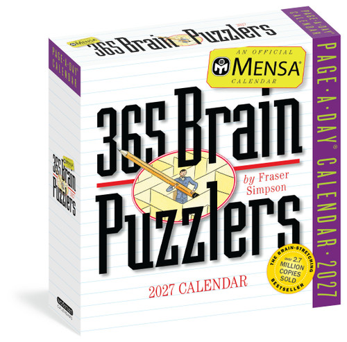 Mensa® 365 Brain Puzzlers Page-A-Day® Calendar 2027 (Word Puzzles, Logic Challenges, Number Problems, and More) by Fraser Simpson, Workman Calendars, 9781523533640