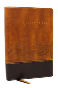 Peace of God Bible: Discover and Experience God's Shalom Throughout the Bible (NKJV, Brown Leathersoft, Red Letter, Comfort Print) by Jeremiah J. Johnston, PhD, 9781400334995