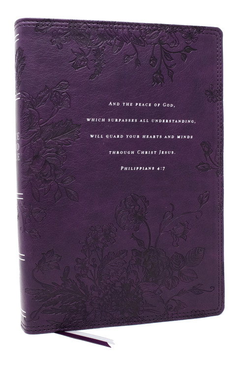 Peace of God Bible: Discover and Experience God's Shalom Throughout the Bible (NKJV, Purple Leathersoft, Red Letter, Comfort Print) by Jeremiah J. Johnston, PhD, 9781400335015