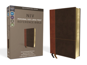 NIV, Personal Size Reference Bible, Large Print, Leathersoft, Tan/Brown, Red Letter, Comfort Print by Zondervan, 9780310449720