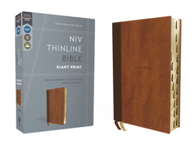 NIV, Thinline Bible, Giant Print, Leathersoft, Brown, Red Letter, Thumb Indexed, Comfort Print by Zondervan, 9780310463276
