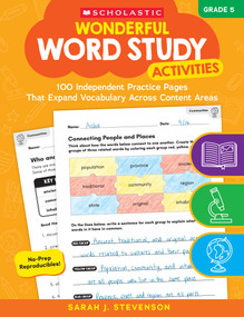 Wonderful Word Study Activities: Grade 5: 100 Independent Practice Pages That Expand Vocabulary Across Content Areas by Sarah J. Stevenson, 9781546152590