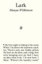 Lark by Manya Wilkinson, 9781916751750