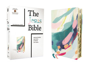 The Jesus Bible Artist Edition, NIV,, Leathersoft, Multi-color/Teal, Thumb Indexed, Comfort Print by Passion Publishing, Louie Giglio, Zondervan, 9780310457541