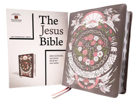 The Jesus Bible Artist Edition, NIV, (With Thumb Tabs to Help Locate the Books of the Bible), Leathersoft, Gray Floral, Thumb Indexed, Comfort Print by Passion Publishing, Louie Giglio, Zondervan, 9780310460176