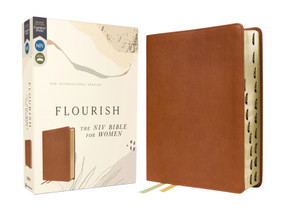 Flourish: The NIV Bible for Women, Leathersoft, Brown, Thumb Indexed, Comfort Print by Livingstone Corporation, Zondervan, 9780310462491