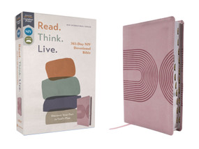 NIV, Read. Think. Live., Leathersoft, Pink, Thumb Indexed, Comfort Print (365-Day NIV Devotional Bible - Discover Your Part in God's Plan) by Walk Thru the Bible, 9780310467670