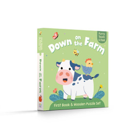 First Book & Wooden Puzzle Set - Down on the Farm by Little Genius Books, 9781968522339