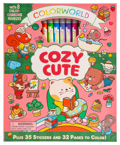 ColorWorld: Cozy Cute (With 8 Color-Changing Markers, Plus 35 Stickers and 32 Pages to Color!) by Editors of Silver Dolphin Books, Anna Guillet, 9781667212845