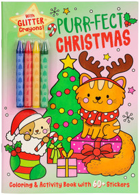 Purr-fect Christmas Coloring & Activity Book with 60+ Stickers and Glitter Crayons - Christmas Coloring Book for Creative Kids Ages 3-5 by Editors of Silver Dolphin Books, 9781667213620