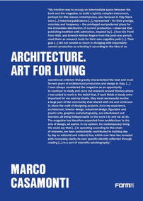 Architecture. Art for Living Area 1996-2025: Editorials by Marco Casamonti, 9788855211772