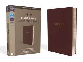 NIV, Reference Bible, Giant Print, Leather-Look, Burgundy, Red Letter, Comfort Print by Zondervan, 9780310449430