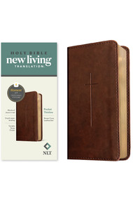 NLT Pocket Thinline Bible, Filament Enabled (LeatherLike, Brown Cross, Red Letter) by New Living Translation, Tyndale, 9798400509155