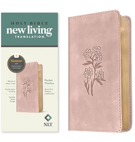 NLT Pocket Thinline Bible, Filament Enabled (LeatherLike, Blush Pink Flowers, Red Letter) by New Living Translation, Tyndale, 9798400509162