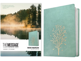 The Message Wide Margin Bible (Leather-Look, Sage Tree) by Eugene H. Peterson, 9798898020972