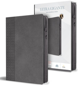 Biblia Reina Valera letra gigante, símil piel gris con cremallera e índice / Spanish Bible Reina Valera Giant Print, Gray Leathersoft with Zipper and I.. by Reina Valera 1909, 9798890988218