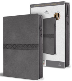 RVR 1960 Tamaño manual Letra gigante piel gris con cremallera e índice / Spanish Bible RVR 1960 Giant Print, Gray Leathersoft with Zipper and Index by Reina Valera Revisada 1960, 9798890985682