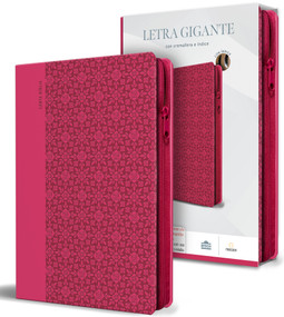 Biblia Reina Valera letra gigante, símil piel rosada con cremallera e índice / Spanish Bible Reina Valera Giant Print, Pink Leathersoft with Zipper a.. by Reina Valera 1909, 9798890988201
